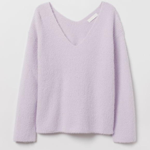 H&M | Cropped Fuzzy V-Neck Sweater - Picture 5 of 5